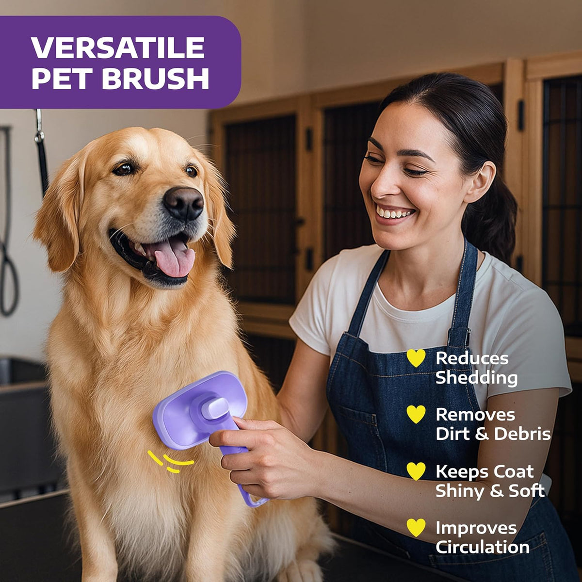 Self-Cleaning Slicker Brush for Dogs and Cats