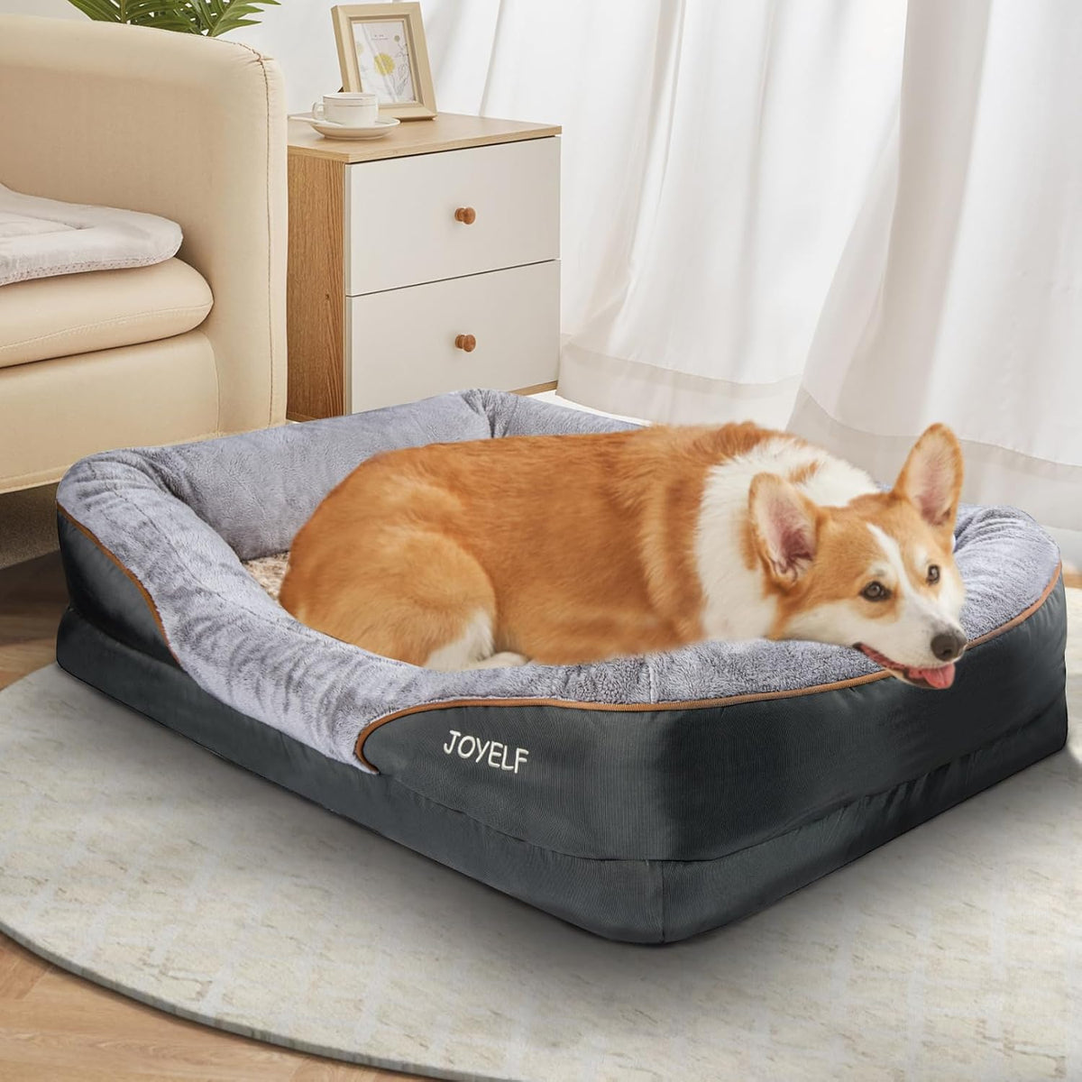Large Memory Foam Orthopedic Dog Bed, Removable Cover
