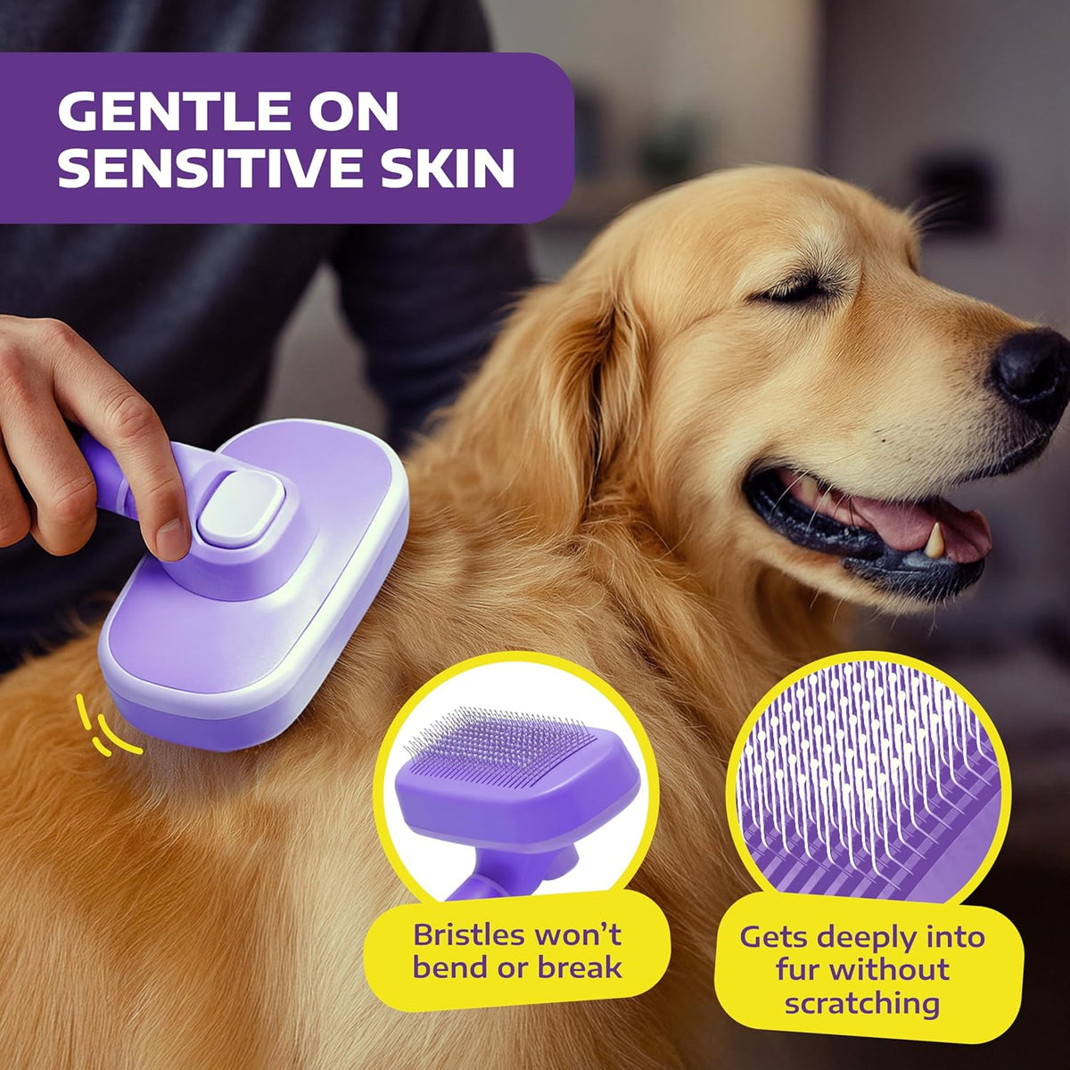 Self-Cleaning Slicker Brush for Dogs and Cats