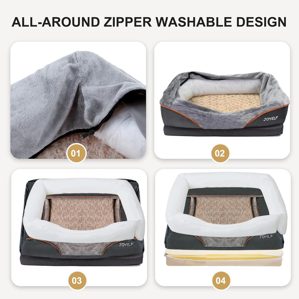 Large Memory Foam Orthopedic Dog Bed, Removable Cover