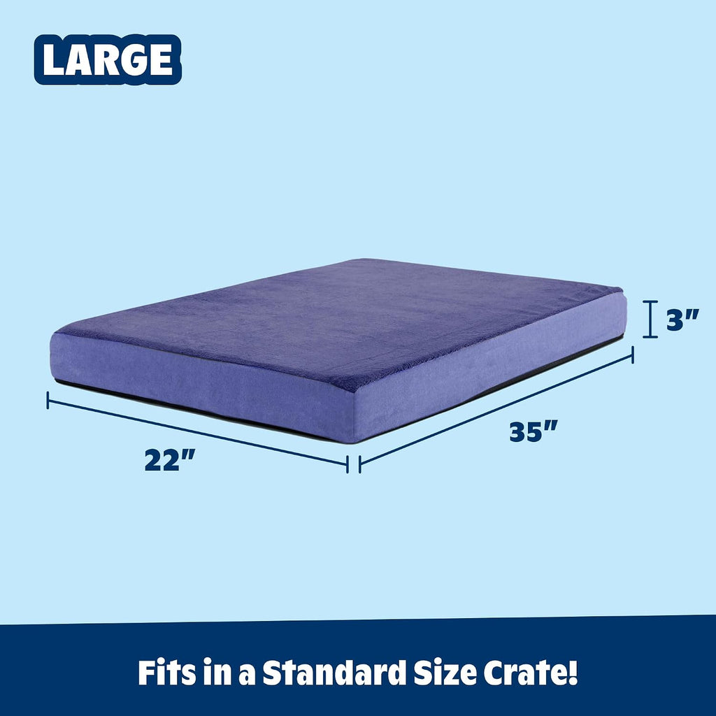 Orthopedic Memory Foam Dog Bed, Navy (Large)