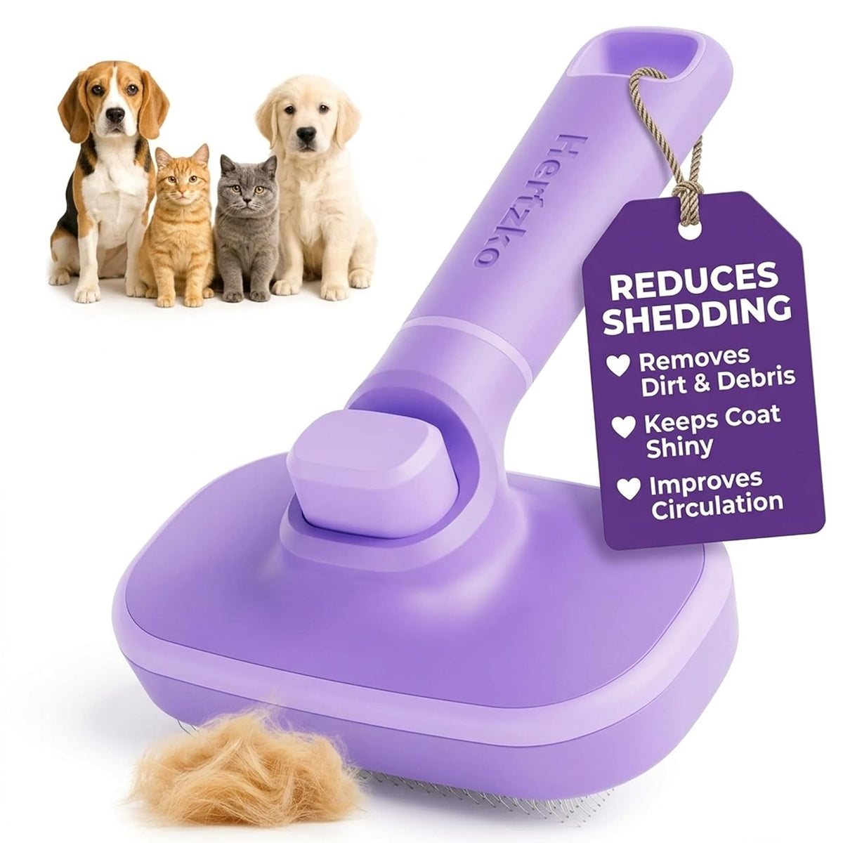 Self-Cleaning Slicker Brush for Dogs and Cats
