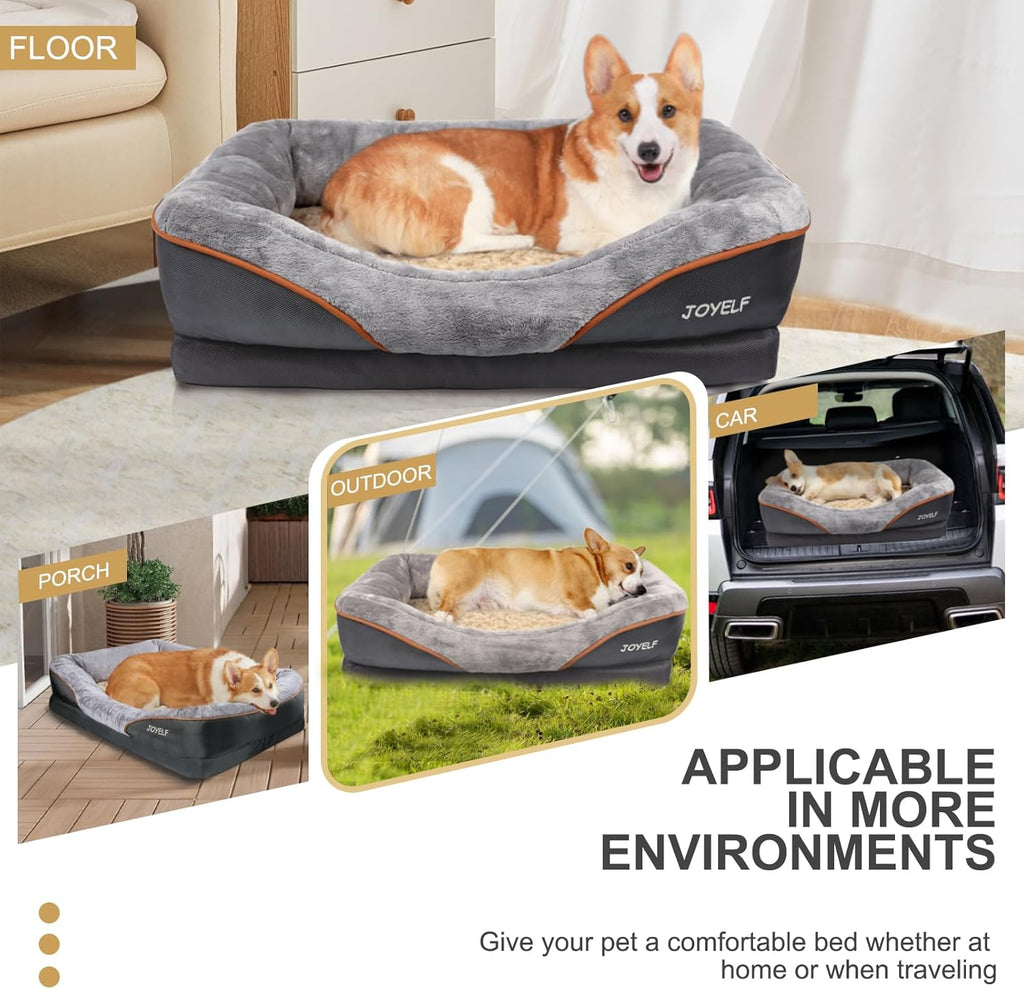 Large Memory Foam Orthopedic Dog Bed, Removable Cover