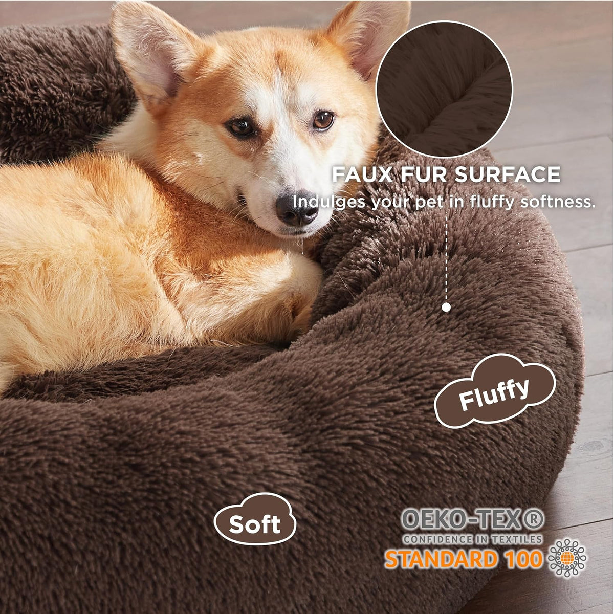 Calming Donut Dog Bed, 33 in, Washable